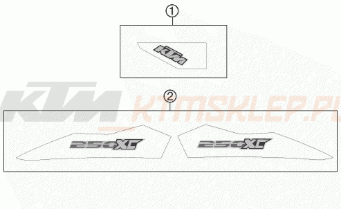Schemat "naklejki" do KTM 250 XC