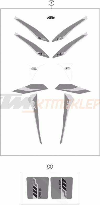 Schemat "naklejki" do KTM 50 SX