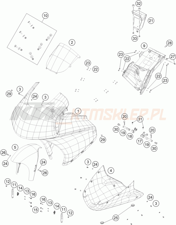 Schemat "czasza, błotniki" do KTM RC4 R