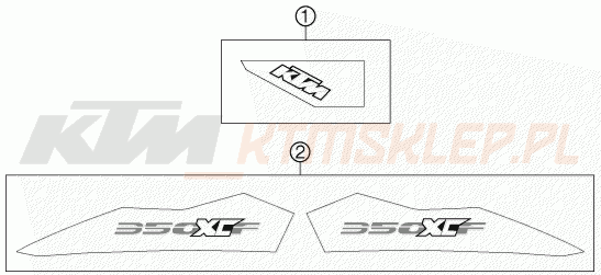 Schemat "naklejki" do KTM 350 XC-F