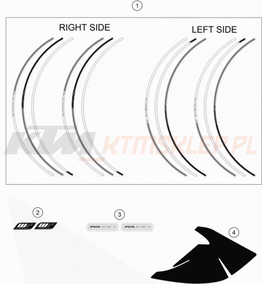 Schemat "naklejki" do KTM 1290 SUPERDUKE R S.E. ABS