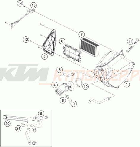 Schemat "filtr powietrza" do KTM 690 DUKE ABS