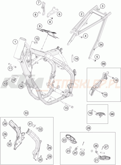 Schemat "rama" do KTM 250 XC-F