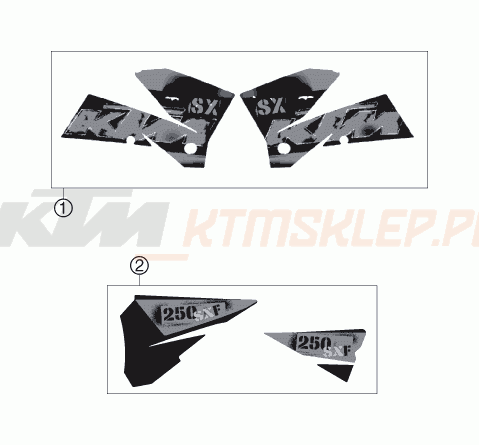 Schemat "naklejki" do KTM 250 SX-F