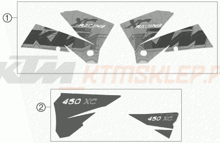 Schemat "naklejki" do KTM 450 XC-G RACING