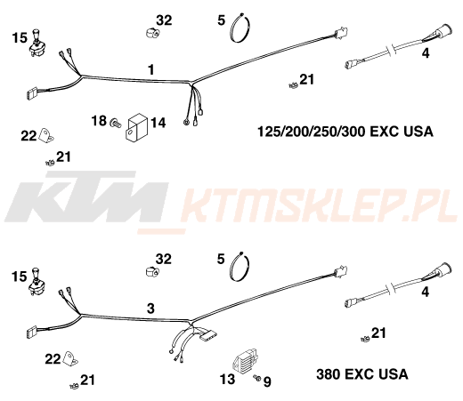 Schemat "wiązka elektryczna" do KTM 300 EXC