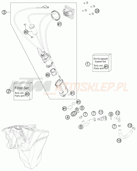 Schemat "pompa paliwa" do KTM 350 EXC-F