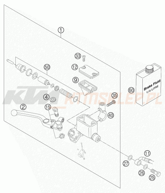 Schemat "przedni hamulec" do KTM 525 SMR