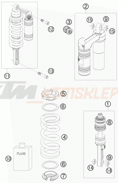 Schemat "amortyzator tył" do KTM 990 SUPER DUKE