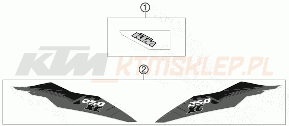 Schemat "naklejki" do KTM 250 XC