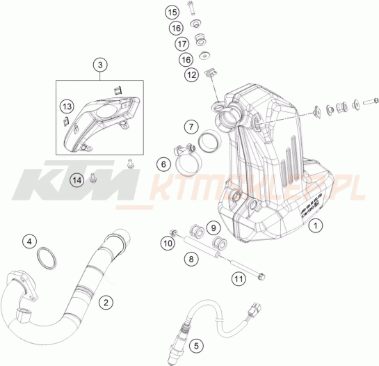 Schemat "układ wydechowy" do KTM 200 DUKE