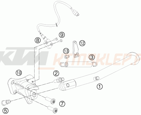 Schemat "stopki postojowe" do KTM 990 SUPERMOTO T ABS