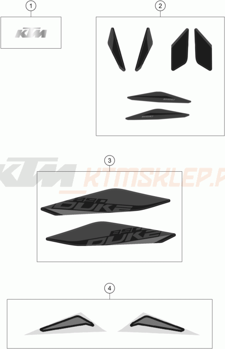 Schemat "naklejki" do KTM 890 DUKE
