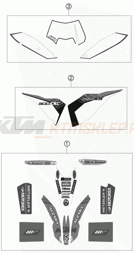 Schemat "naklejki" do KTM 300 EXC FACTORY EDIT.