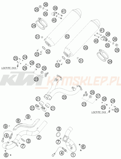 Schemat "układ wydechowy" do KTM 990 ADVENTURE ABS