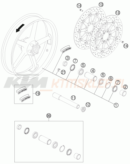 Schemat "koło przód" do KTM 1190 RC8 R
