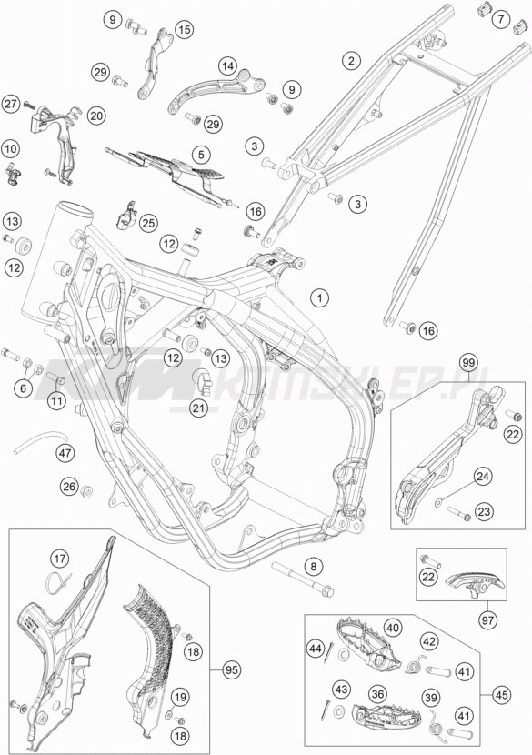 Schemat "rama" do KTM 150 EXC TPI