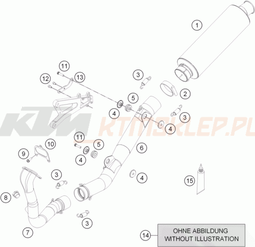 Schemat "układ wydechowy" do KTM RC 250 R
