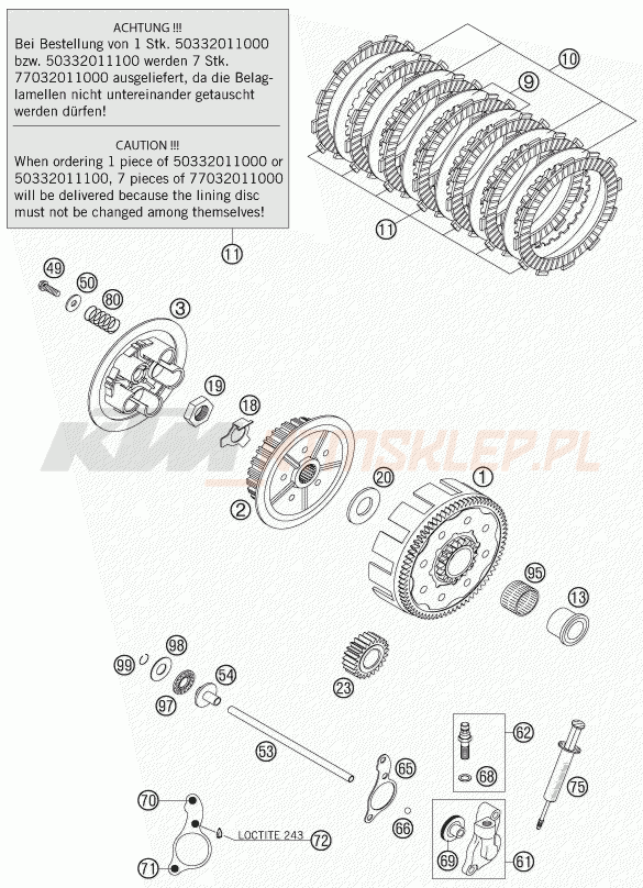 Schemat "sprzęgło" do KTM 125 SXS