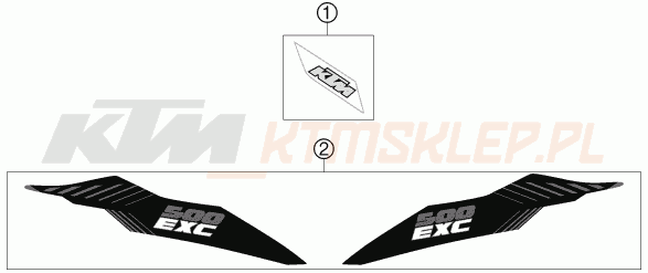Schemat "naklejki" do KTM 500 EXC