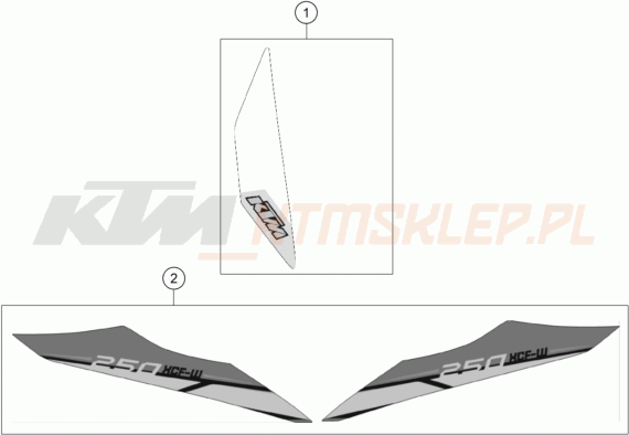 Schemat "naklejki" do KTM 250 XCF-W