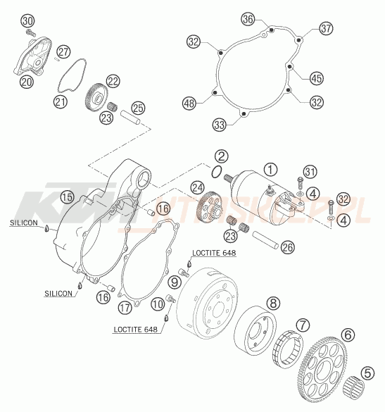 Schemat "rozrusznik" do KTM 640 LC4 SUPERMOTO PRESTIGE