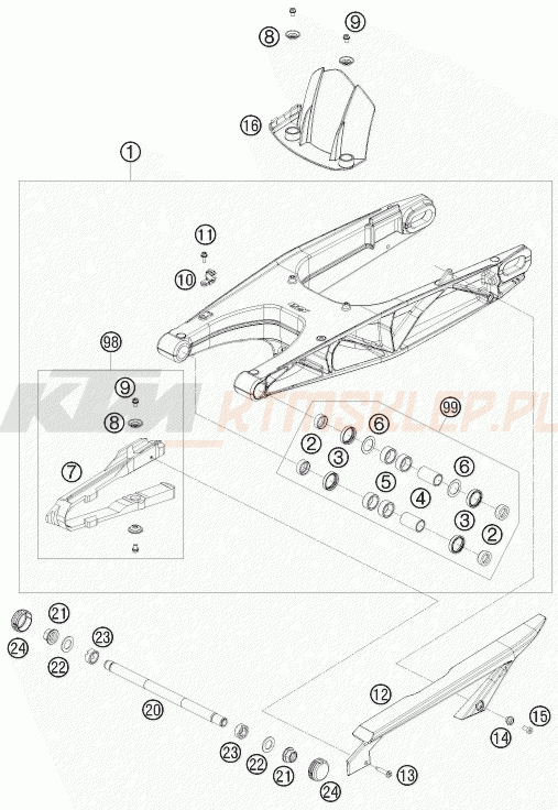 Schemat "wahacz" do KTM 690 SUPERMOTO R