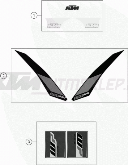 Schemat "naklejki" do KTM 250 EXC