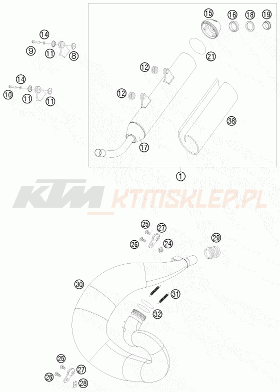 Schemat "układ wydechowy" do KTM 300 XC-W