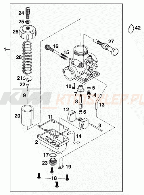 Schemat "gaźnik" do KTM 65 SX