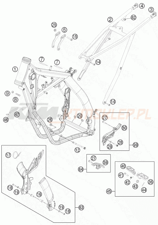 Schemat "rama" do KTM 200 XC-W