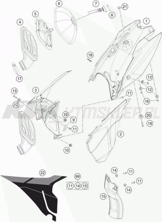 Schemat "filtr powietrza" do KTM 85 SX 17/