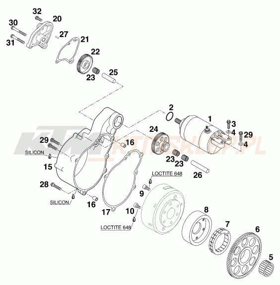 Schemat "rozrusznik" do KTM 620 DUKE 37KW