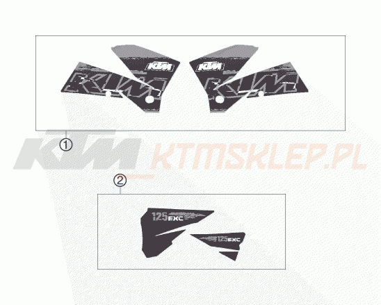 Schemat "naklejki" do KTM 125 EXC