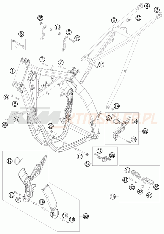 Schemat "rama" do KTM 250 EXC-F