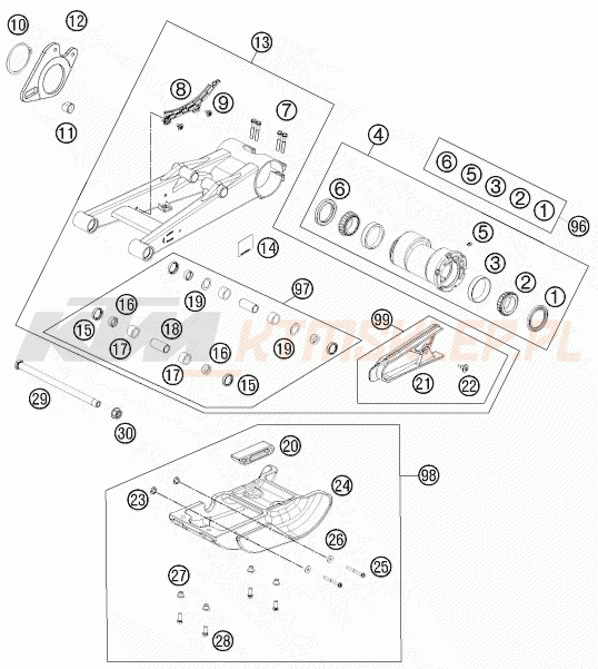 Schemat "wahacz" do KTM 525 XC ATV