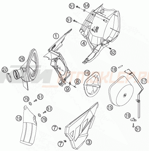 Schemat "filtr powietrza" do KTM 540 SXS
