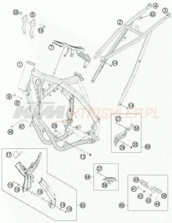 Schemat "rama" do KTM 125 SX