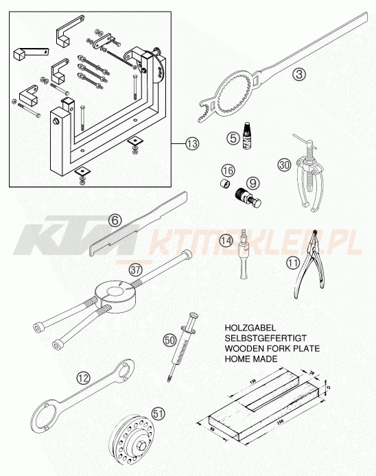 Schemat "Special tools (engine)" do KTM 85 SX