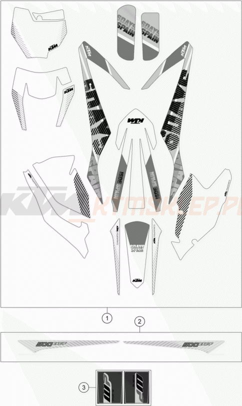 Schemat "naklejki" do KTM 500 EXC-F SIX DAYS