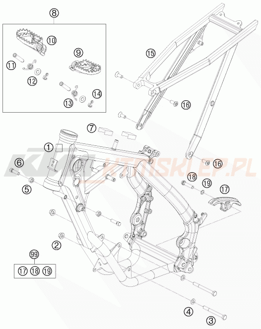 Schemat "rama" do KTM 65 XC