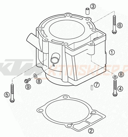 Schemat "cylinder" do KTM 450 SMR