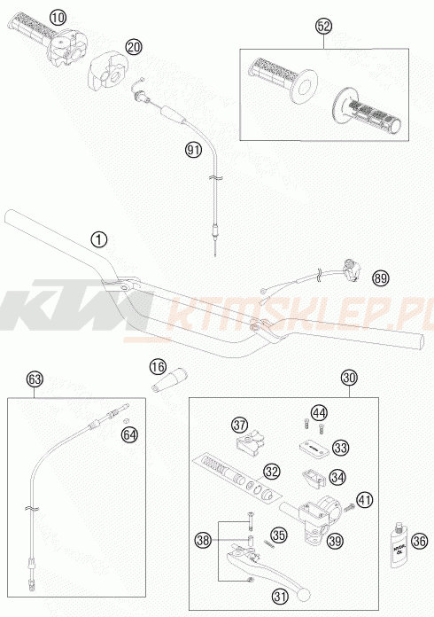 Schemat "kierownica i osprzęt" do KTM 85 SX 17/14