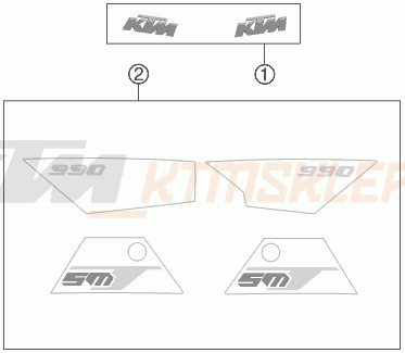 Schemat "naklejki" do KTM 990 SUPERMOTO T ABS