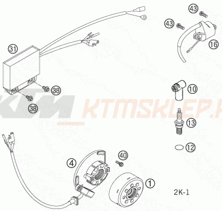 Schemat "układ zapłonowy" do KTM 125 SX