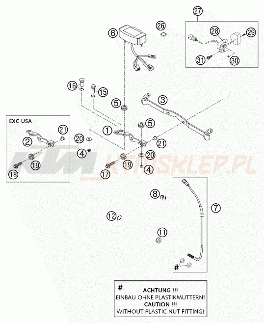 Schemat "system zabezpieczający" do KTM 125 EXC