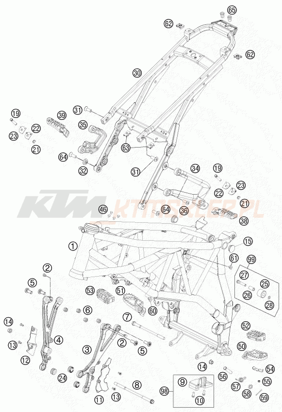 Schemat "rama" do KTM 990 SUPERMOTO R
