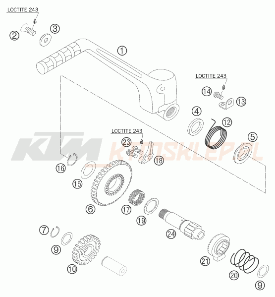 Schemat "kopniak" do KTM 400 EXC RACING