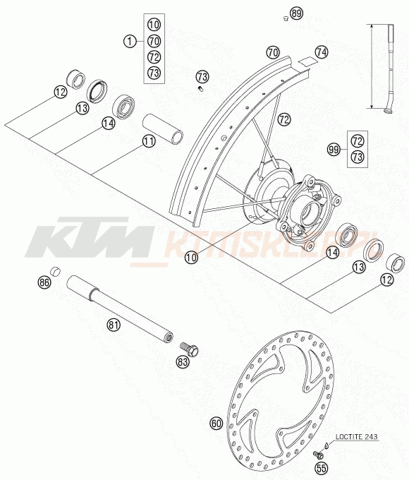 Schemat "koło przód" do KTM 85 SX 17/14