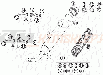 Schemat "MAIN SILENCER" do KTM 250 SX